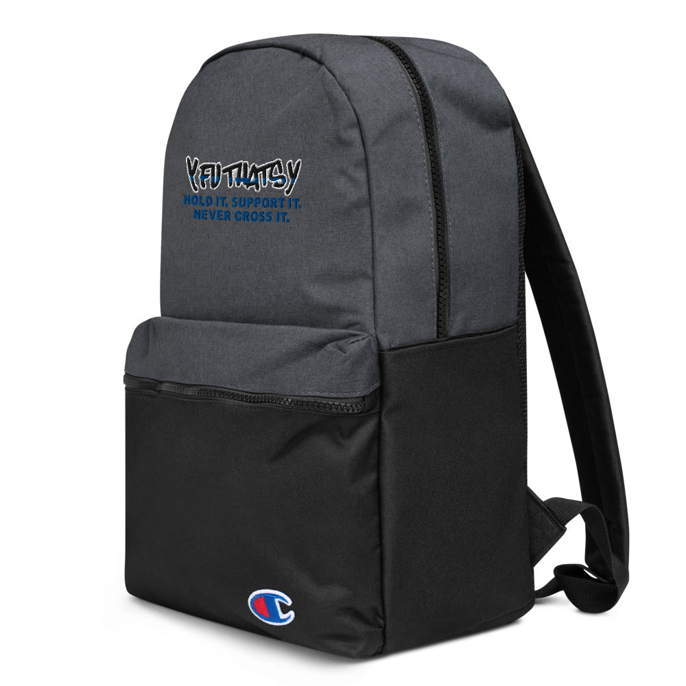 Thin Blue Line Y FU THATS Y Embroidered Champion Backpack