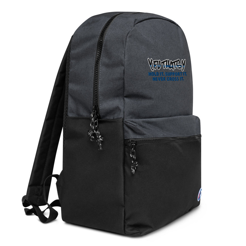 Thin Blue Line Y FU THATS Y Embroidered Champion Backpack