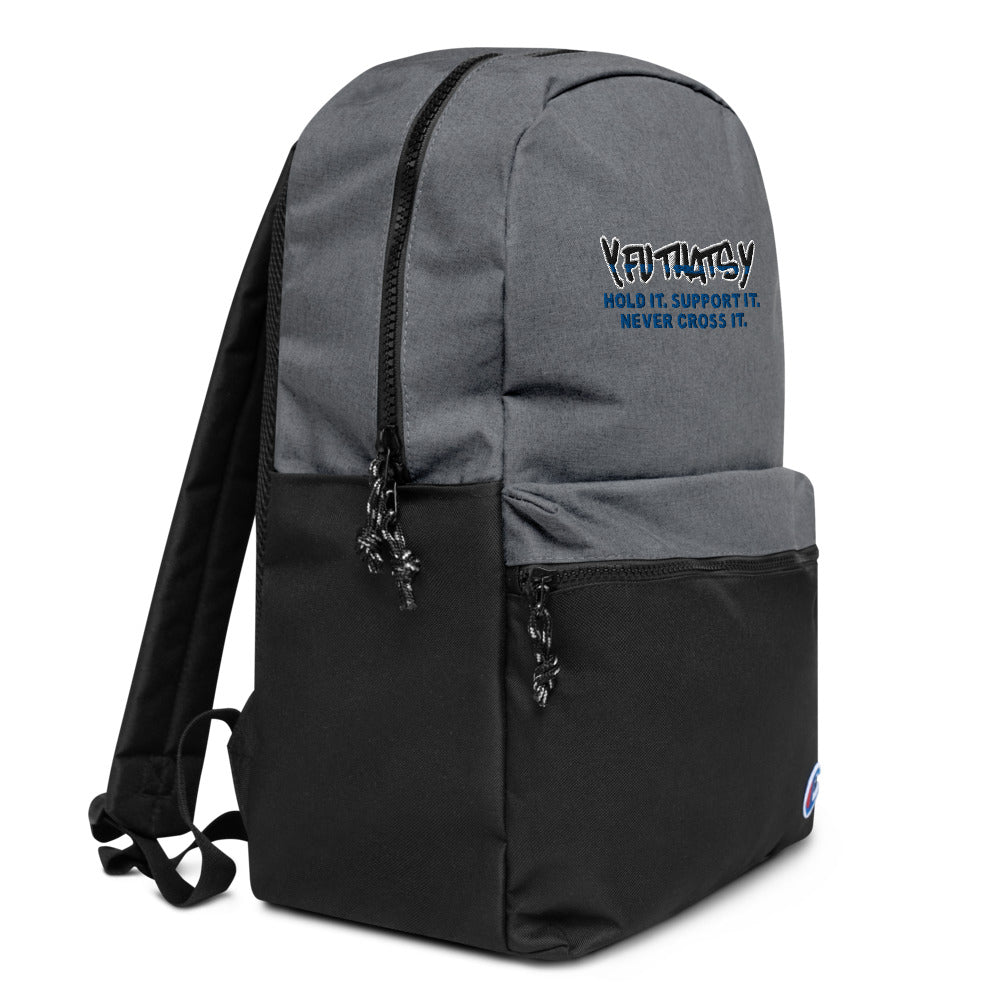 Thin Blue Line Y FU THATS Y Embroidered Champion Backpack