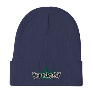 Marijuana Leaf Y FU THATS Y Embroidered Beanie