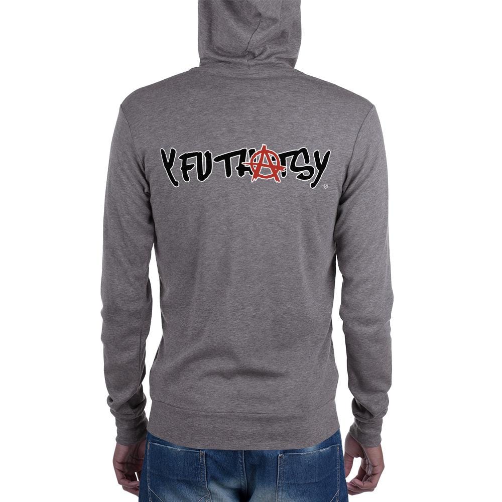 Unisex zip hoodie ANARCHY, Y FU THATS Y