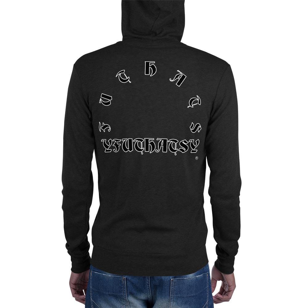 Unisex zip hoodie GOTHIC LETTERS Y FU THATS Y