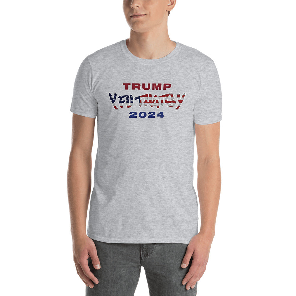 TRUMP 2024 Y FU THATS Y (American Flag) Short-Sleeve Unisex T-Shirt